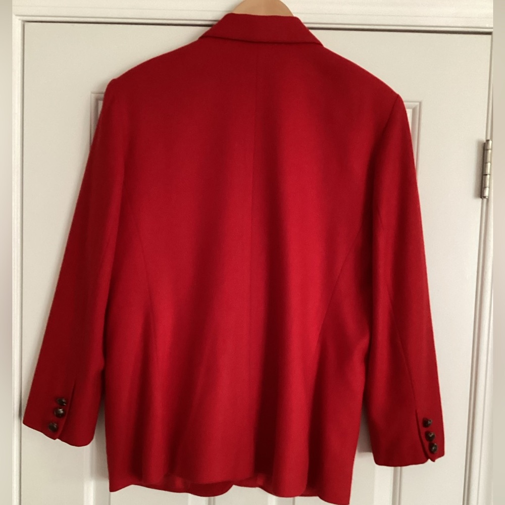 Vintage LizSport Wool Red Blazer 14 Petite - Picture 3 of 16